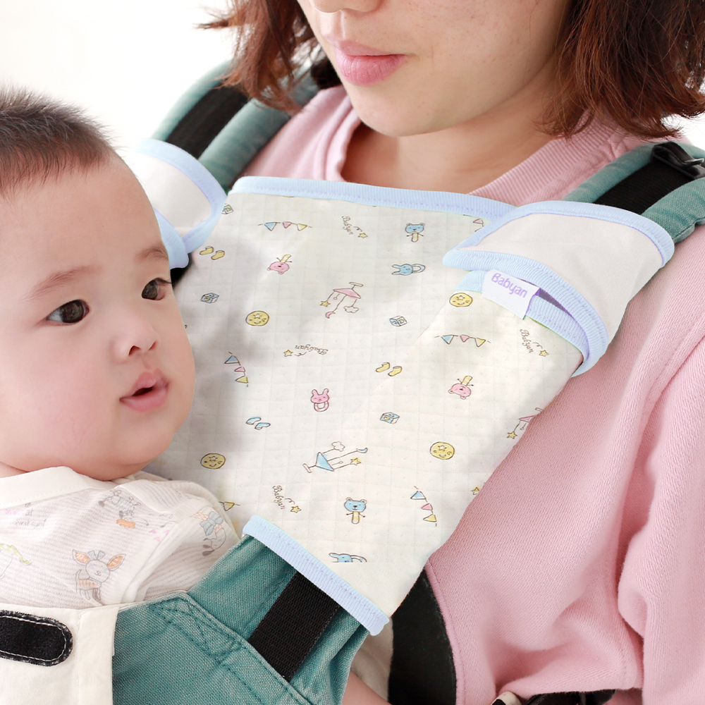 베이비앙 국내산 무형광 순면 도톰한 삼중직 플레이베이비 아기띠 어깨침받이(모든 아기띠 호환)