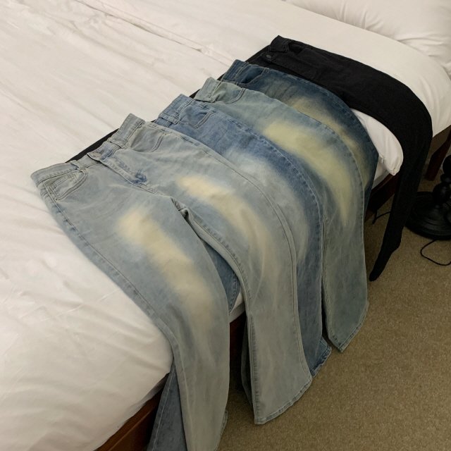 [3단기장/허리밴딩!] 젝스 빈티지 워싱 슬림핏 청바지 하이웨스트 롱 부츠컷 데님 팬츠 상세 이미지 58