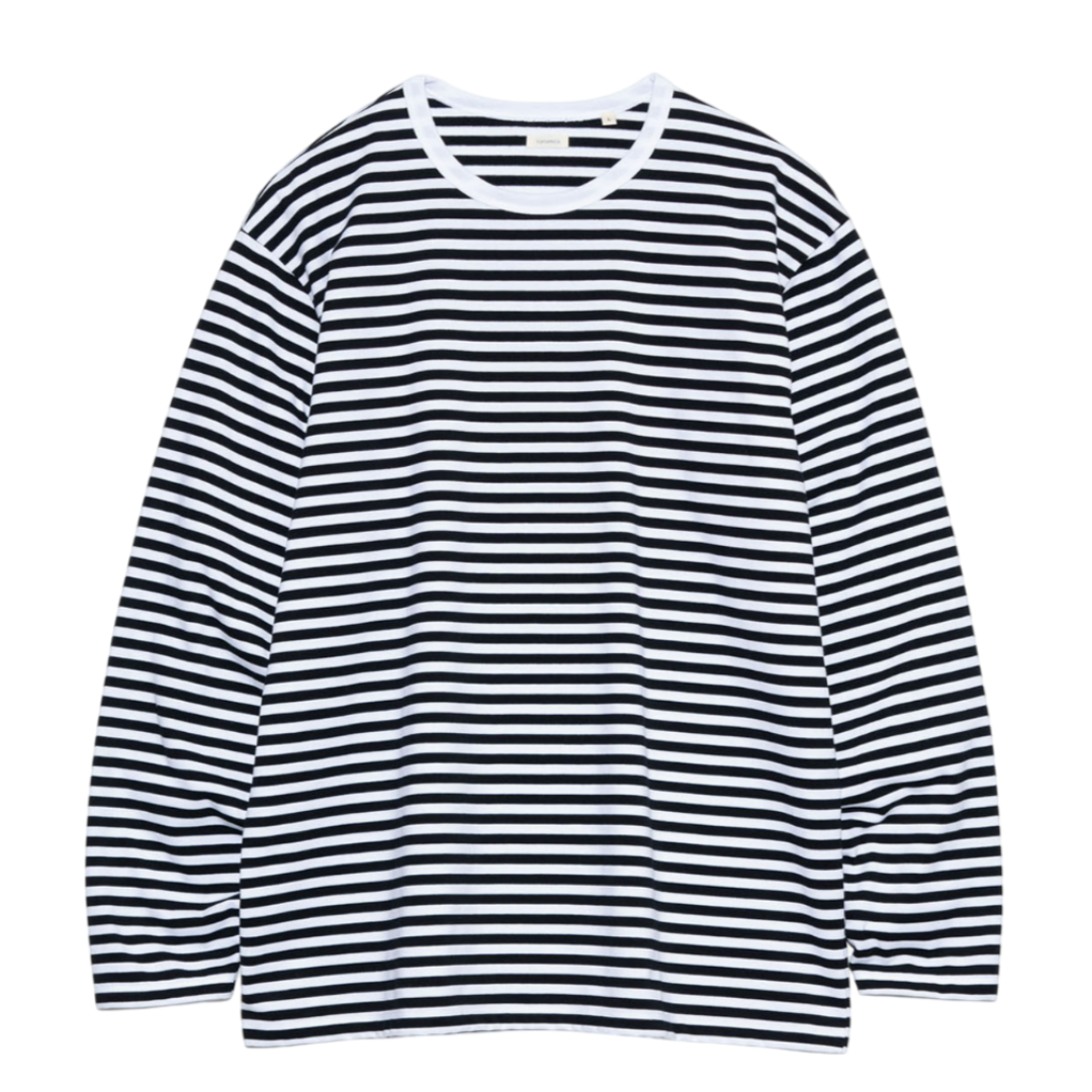 나나미카 쿨맥스 스트라이프 저지 L/S 티셔츠 S25SH119 남녀공용 캐쥬얼 데일리 긴팔티 - 메인 이미지