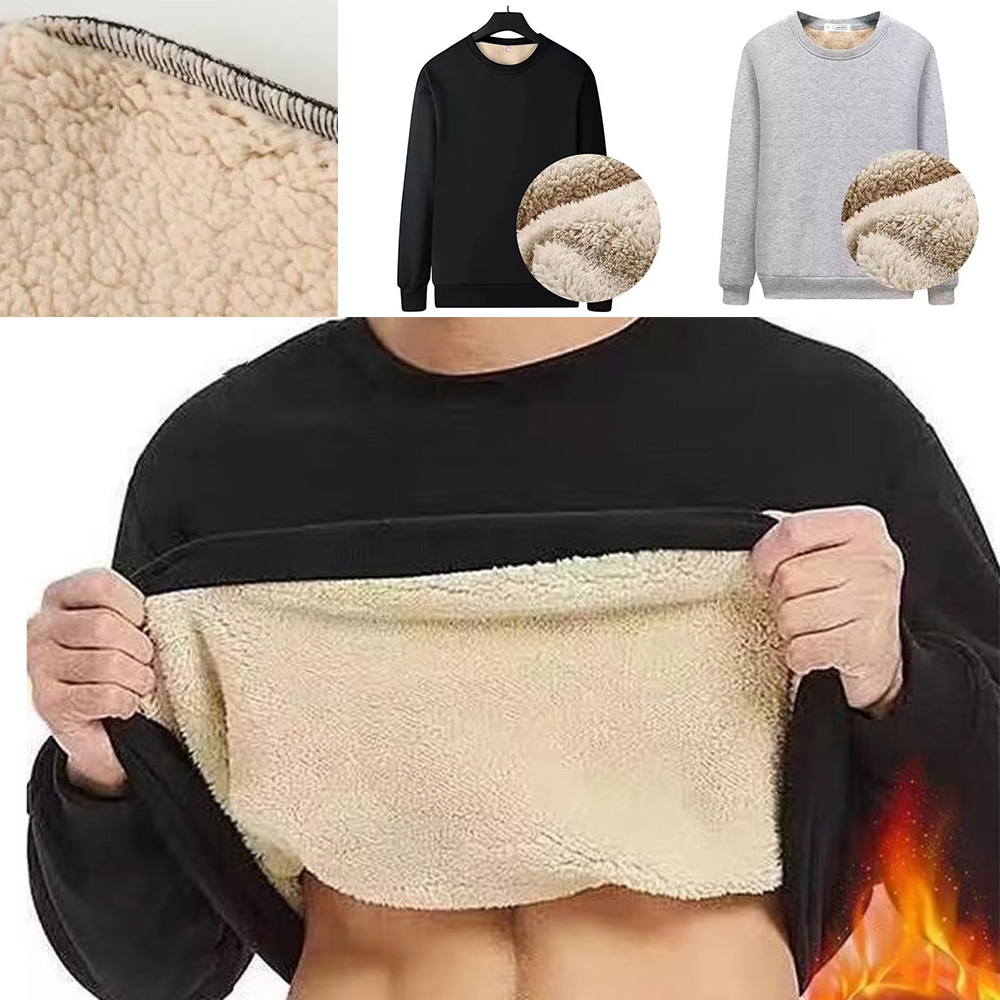 남성 기모 티셔츠 따뜻한 보온 남자 무지 융털 기모 긴팔티 - 상품 이미지