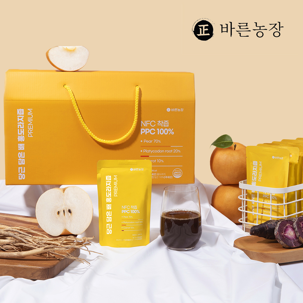 바른농장 배홍도라지즙 생 배즙 착즙 진액 원액 엑기스 어린이 키즈 효능 30포, 1개 - 상세 이미지 2