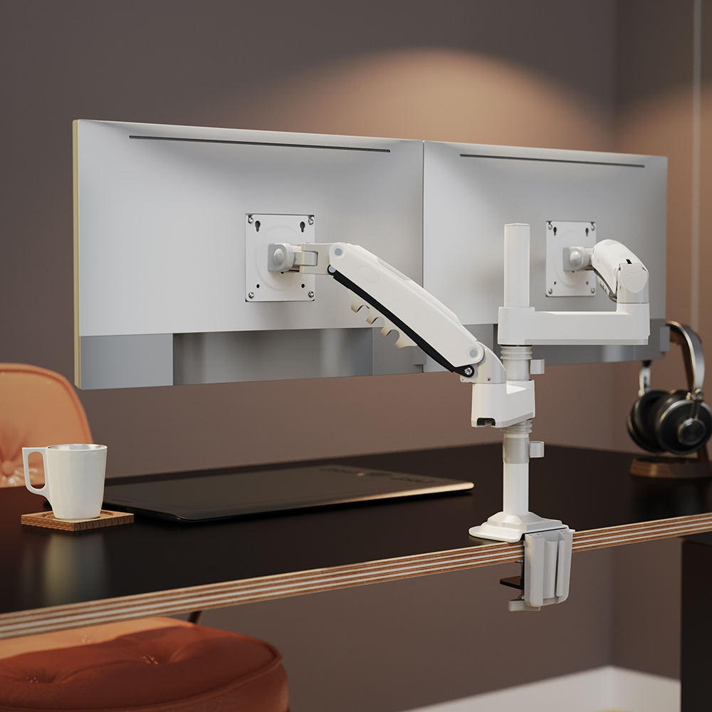 노스바유 NB H180 듀얼 폴 모니터암 거치대