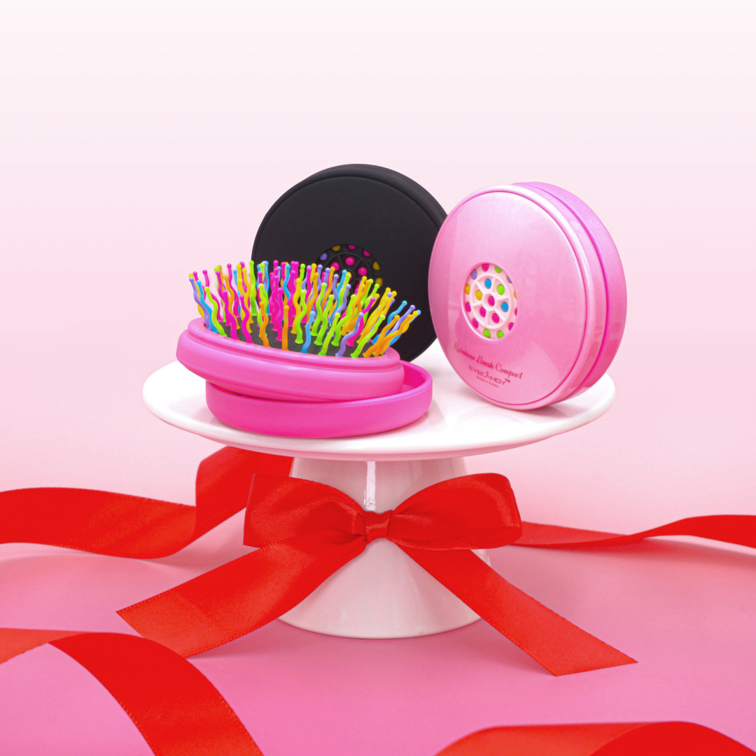 [아이캔디] 레인보우 볼륨 S 컴팩트 헤어브러쉬 1EA (블랙,핑크,네오핑크)