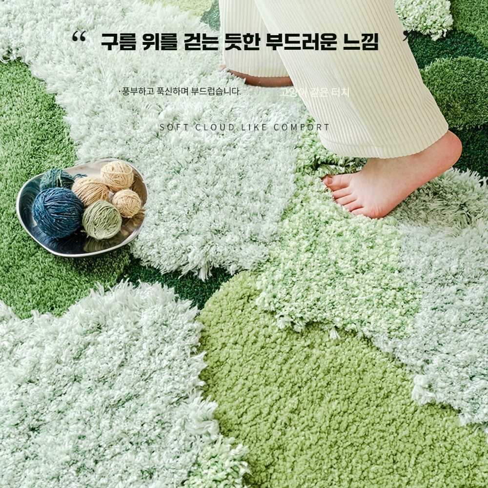 고캠프 꽃밭러그 꽃밭 발매트 원룸러그 러그 거실 120x120CM 직사각형 - 상세 이미지 4