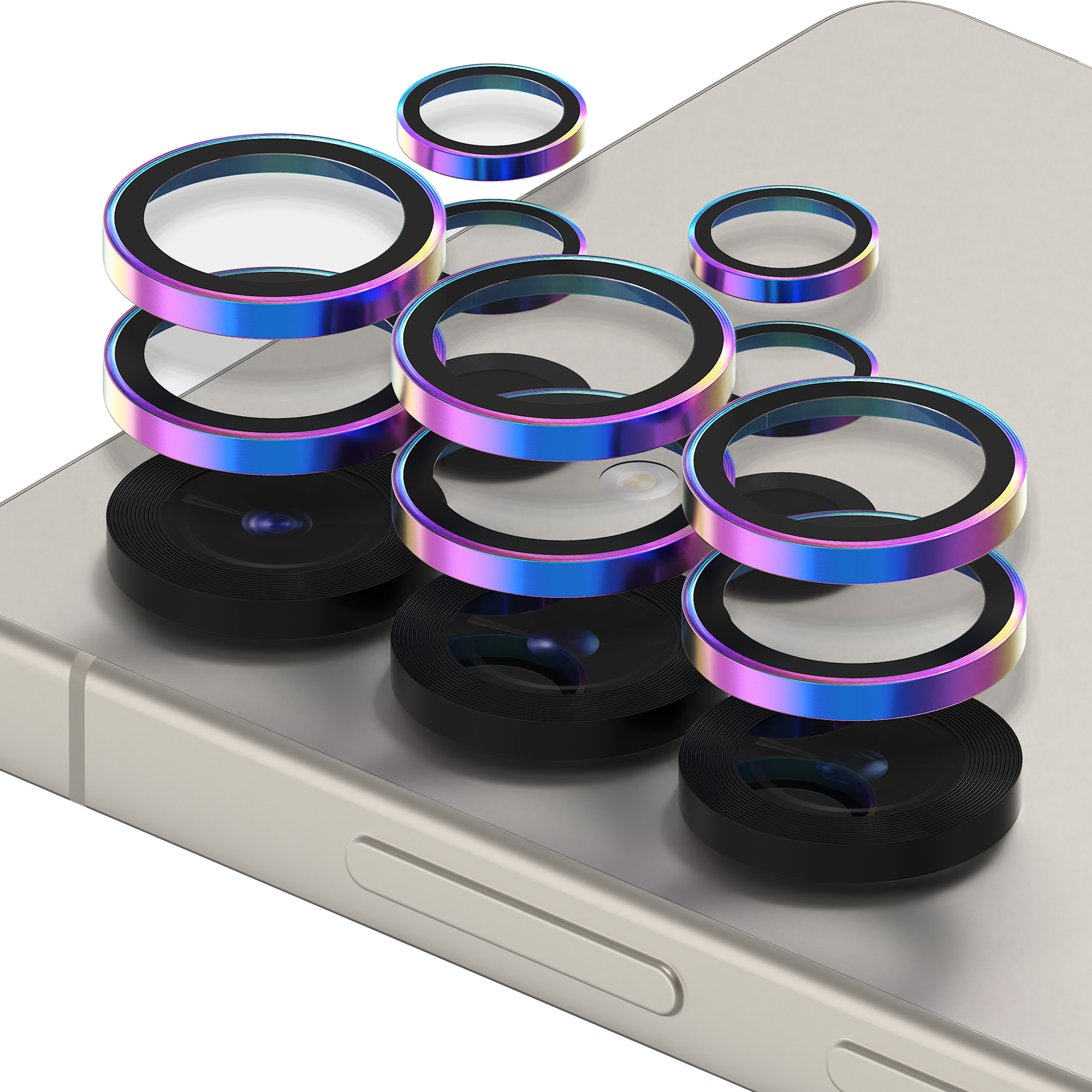 카메라 렌즈 프레임 메탈 링 빛번짐방지 강화유리 보호필름 오로라 갤럭시S25 울트라, 2매입