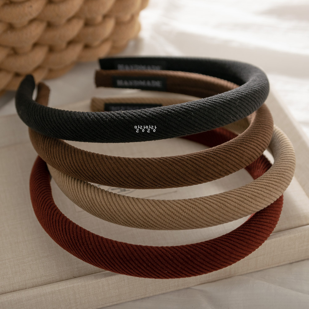 슬림 코듀로이 헤어밴드 심플 데일리 겨울 골덴 얇은머리띠