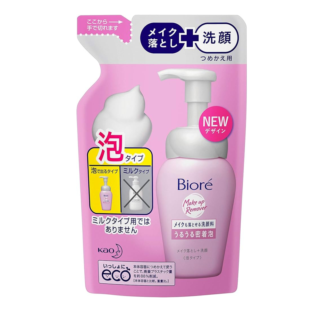 비오레 메이크업도 지워주는 클렌징폼 거품 세안제 리필 140ml - 메인 이미지