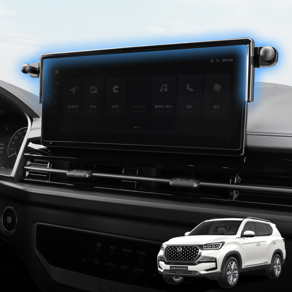 픽스 렉스턴 2세대(17년식 이후), 무쏘 스포츠 돌출형 모니터 전용 차량용 핸드폰 거치대 마운트 제품 이미지
