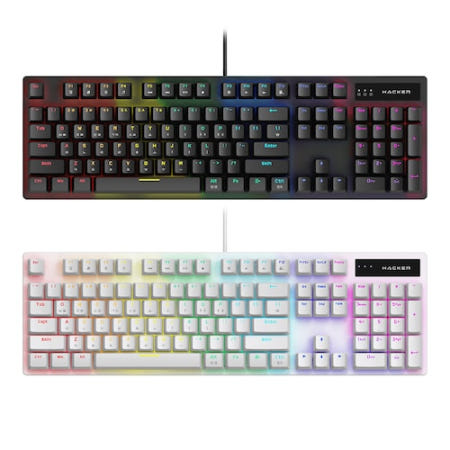 ABKO K560 축교환 레인보우 무빙 LED 기계식 키보드 화이트/블랙 청축,적축,갈축