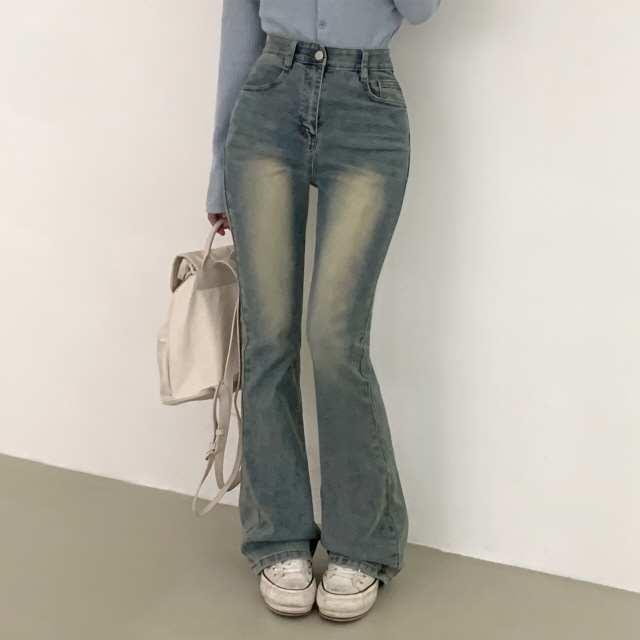 [3단기장/허리밴딩!] 젝스 빈티지 워싱 슬림핏 청바지 하이웨스트 롱 부츠컷 데님 팬츠 상세 이미지 42