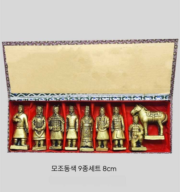 고캠프 병마용 장식품 진시황 소품 기념품 공예품 도자기 청동색 5개 11cm - 상세 이미지 4