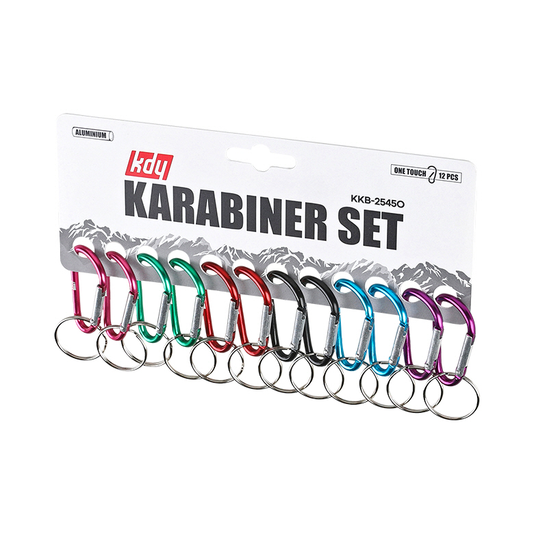 케이디와이 카라 비너 세트 12Pcs 원터치타입 KKB-2545O - 상품 이미지