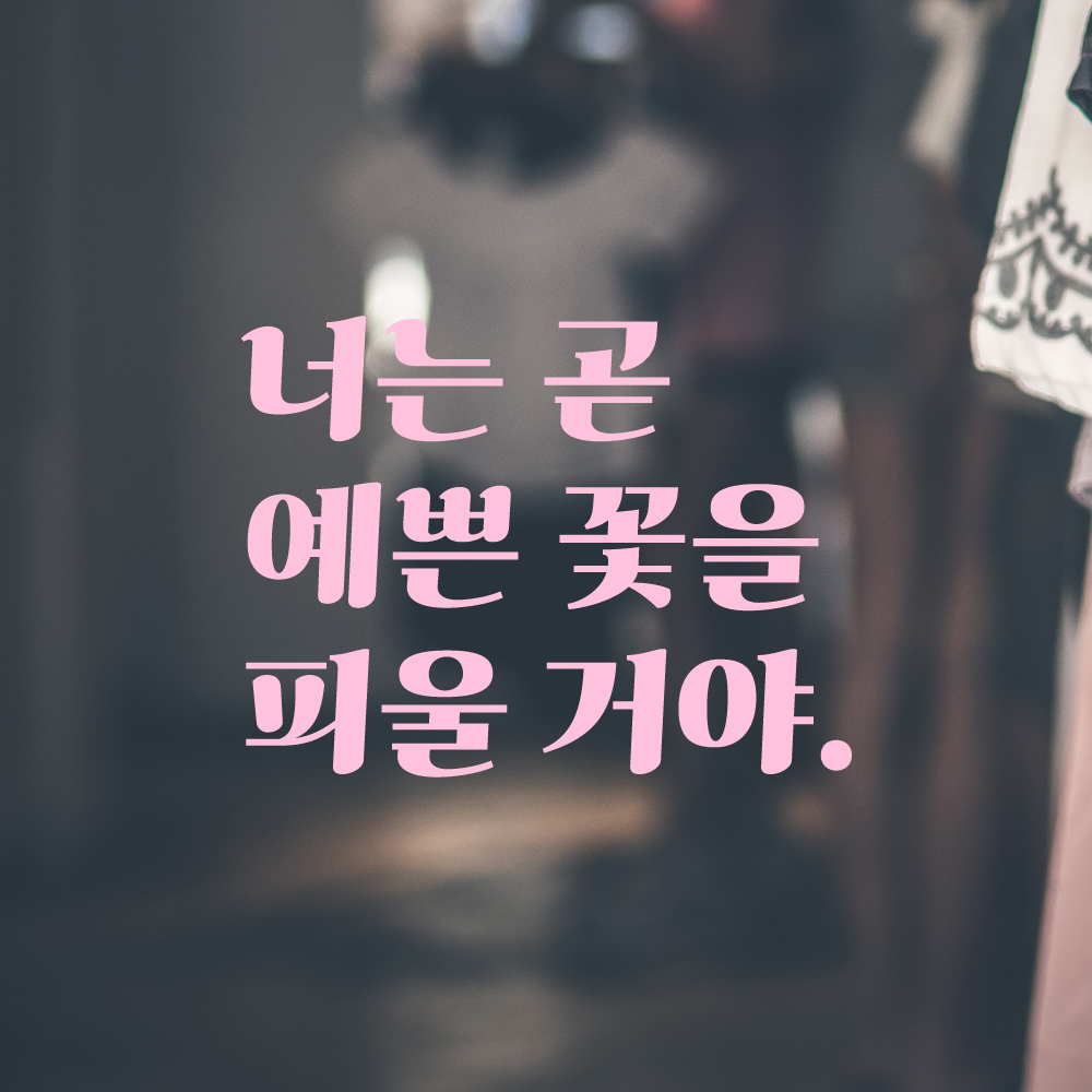 레트로 감성 레터링 스티커 너는 곧 예쁜 꽃을 피울 거야 검정 S - 상세 이미지 4