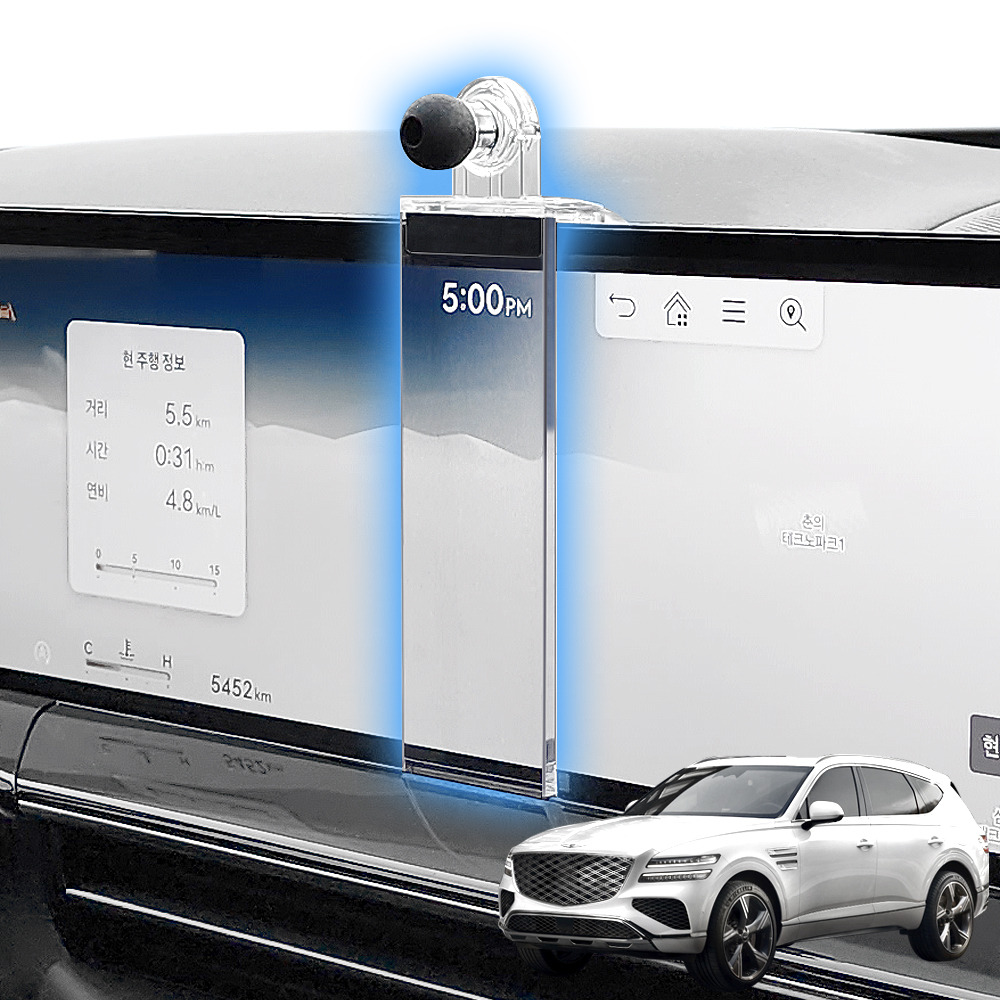 픽스 제네시스 GV80 페이스리프트 신형(24년식 이후) 이후 전용 차량용 핸드폰 거치대 투명 마운트 - 메인 이미지