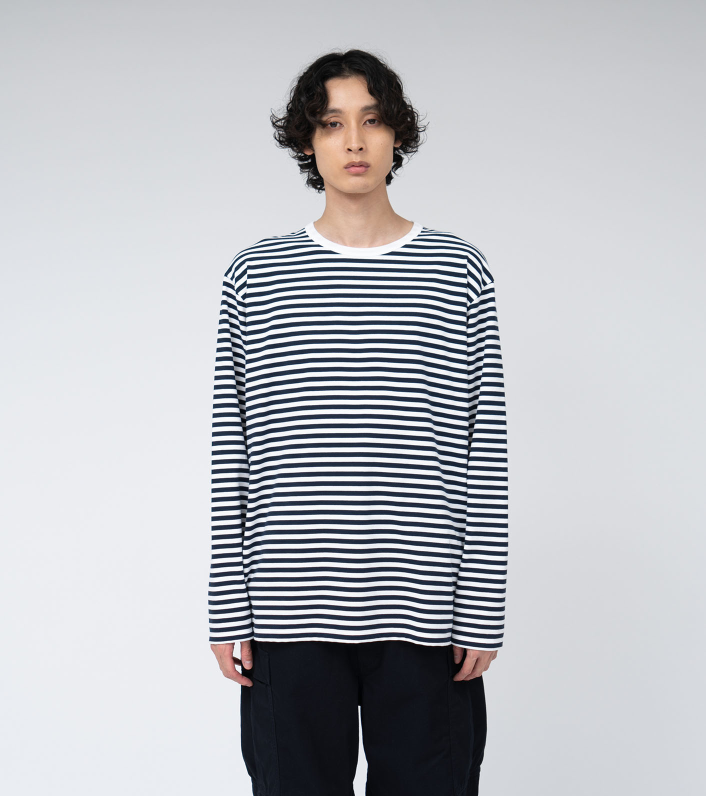 나나미카 쿨맥스 스트라이프 저지 L/S 티셔츠 S25SH119 남녀공용 캐쥬얼 데일리 긴팔티 - 상세 이미지 5