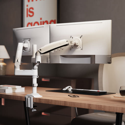 노스바유 H180 듀얼 모니터암 설치 예시