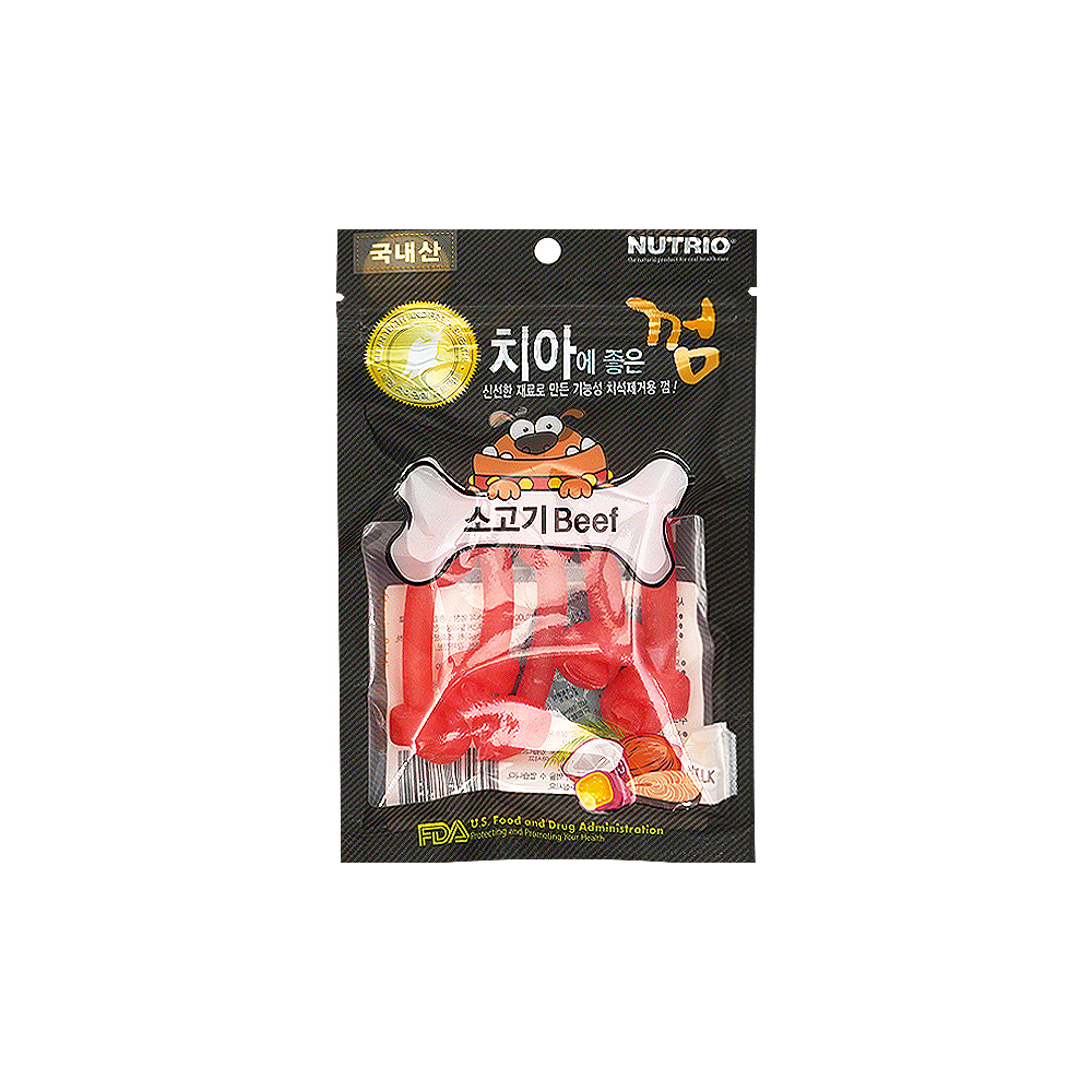 뉴트리오 치아에좋은껌 소고기 강아지 치석껌 대용량 80g 간식 덴탈 치약 - 메인 이미지