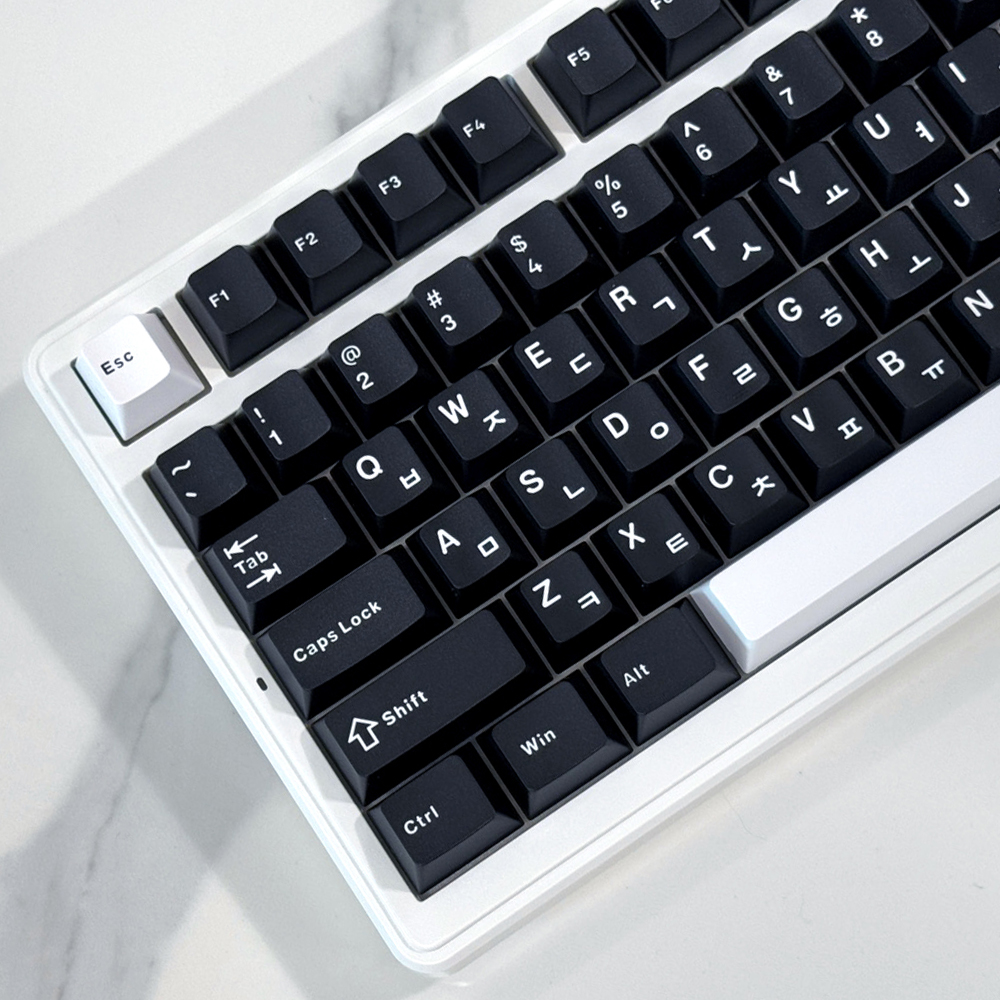 한글체리키캡 블랙 베이직 기본 PBT 기계식 키보드 AULA 독거미 앱코 한글 키캡