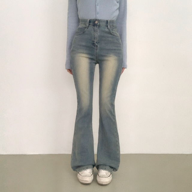 [3단기장/허리밴딩!] 젝스 빈티지 워싱 슬림핏 청바지 하이웨스트 롱 부츠컷 데님 팬츠 상세 이미지 38