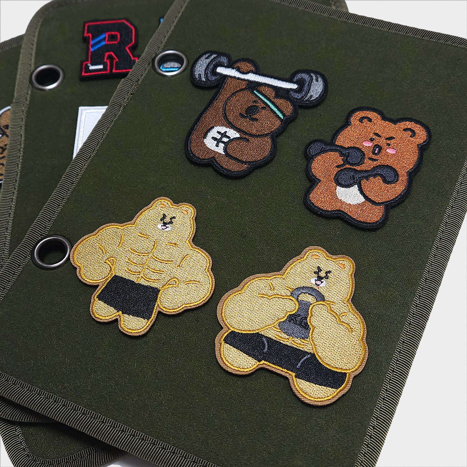 헬창곰 벨크로 가방 헬스 패치 와펜 벨크로 찍찍이 운동 찍찍이