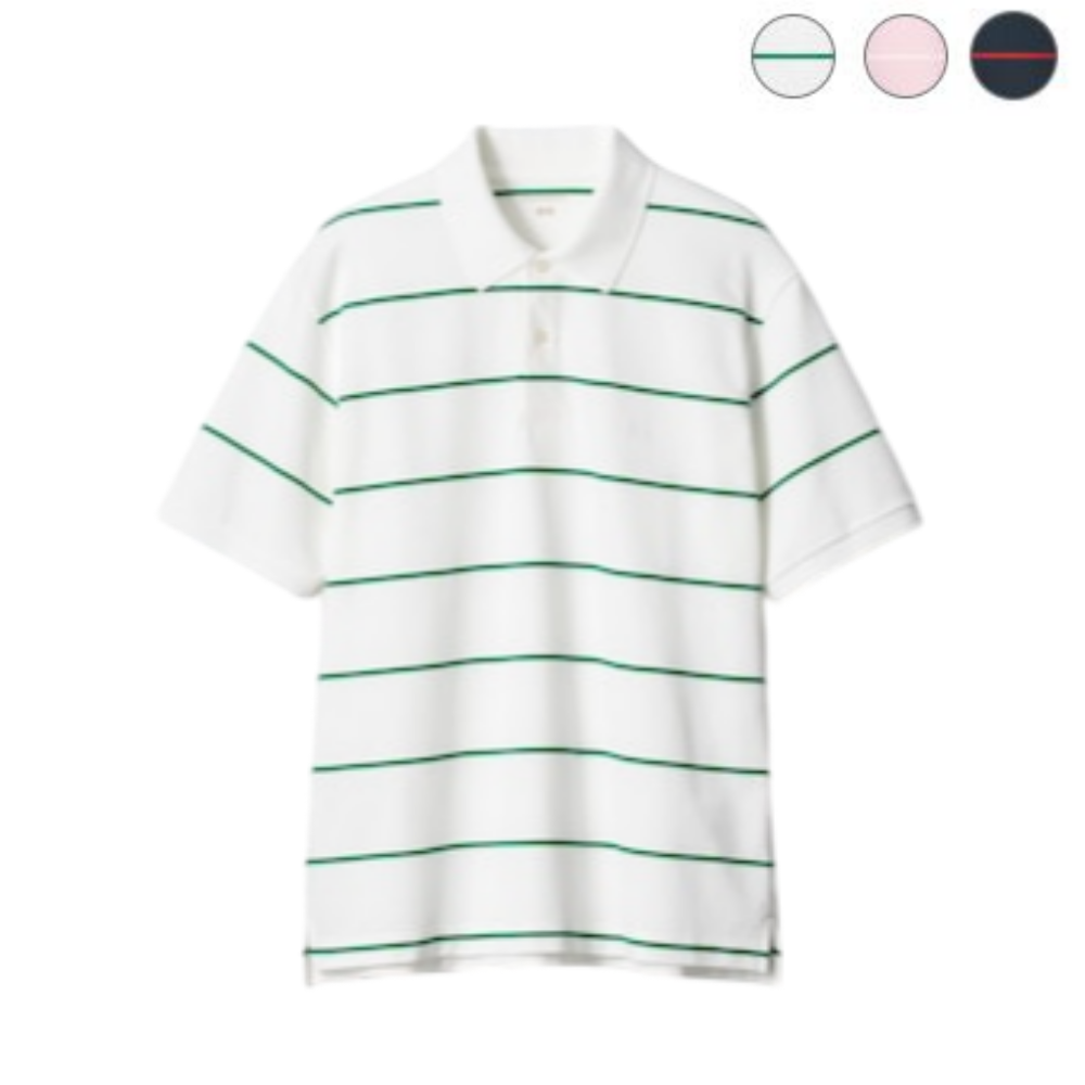 유니클로 X JW앤더슨 반팔티 드라이 카노코 보더 폴로 셔츠 (3월 중순 판매 예정) 478788 - 상품 이미지