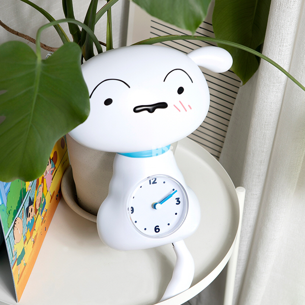 짱구 흰둥이 벽 시계 꼬리 흔들 인테리어 캐릭터 짱구는 못말려 소품 굿즈 - 메인 이미지