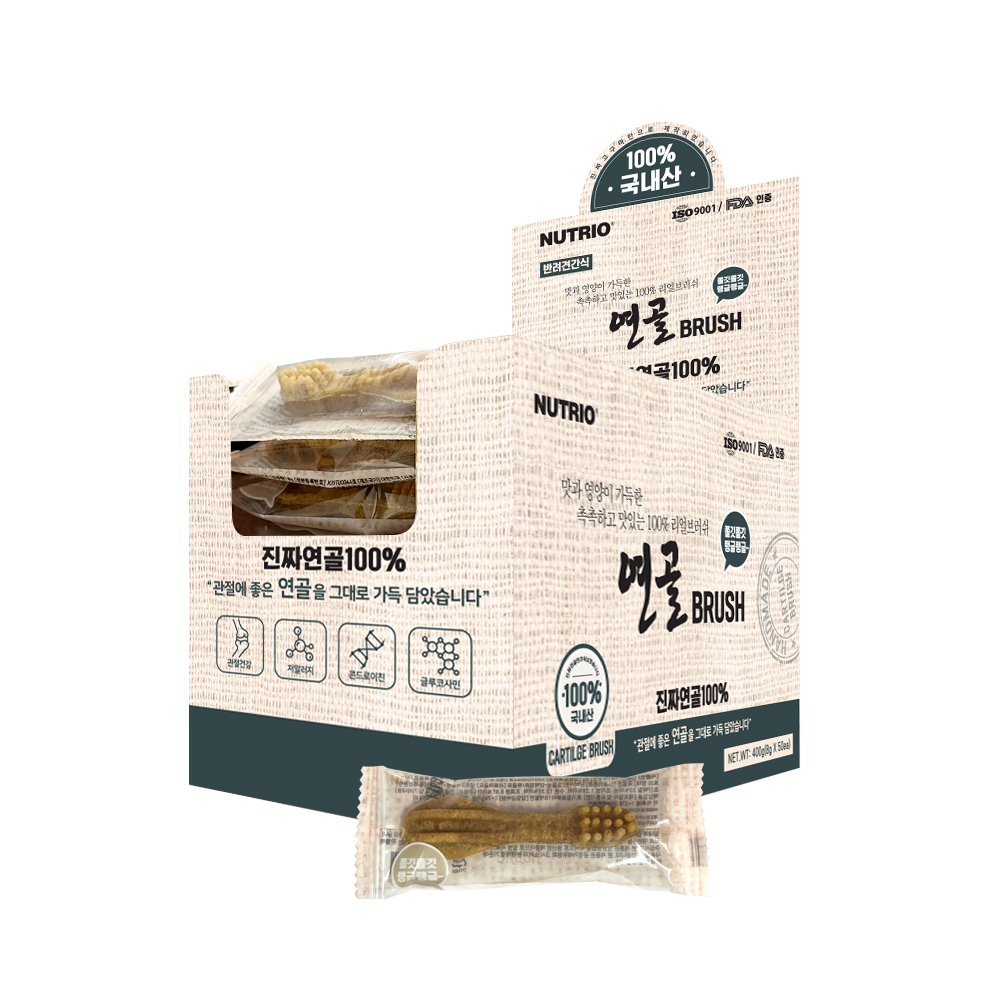 뉴트리오 연골 브러쉬 400g 8g X 50봉 강아지간식 관절건강 콘드로이친 - 메인 이미지
