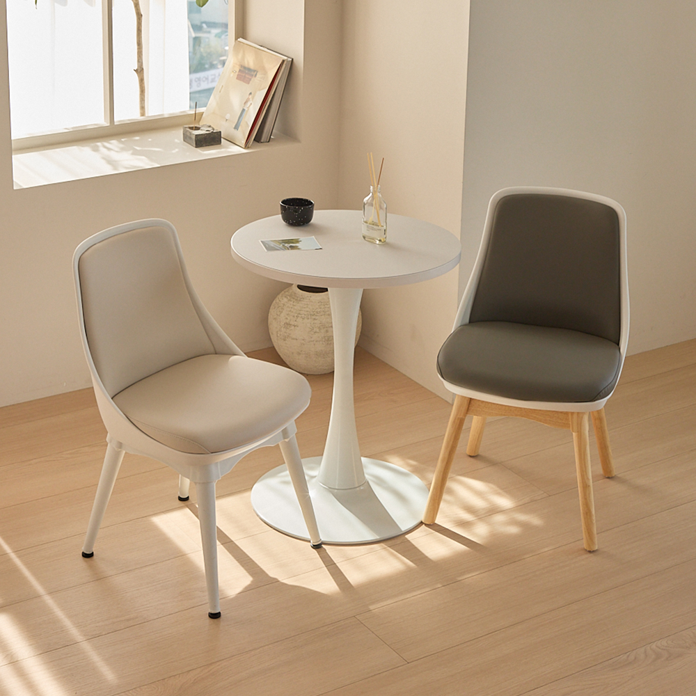 피치트렌디 비보 식탁세트 1인 2인 원룸 원형테이블 600 식탁 티테이블 의자 세트