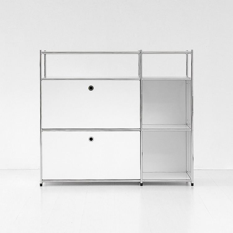 심플리 2x3 수납장 2문 BC618 1150mmx400mmx1020mm, 3단, 퓨어화이트 5341.4703 - 메인 이미지