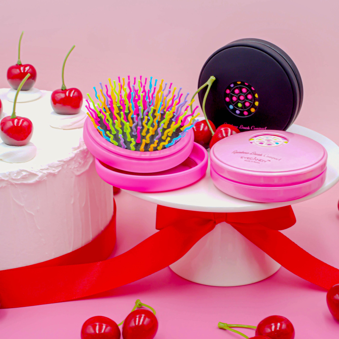 [아이캔디] 레인보우 볼륨 S 컴팩트 헤어브러쉬 1EA (블랙,핑크,네오핑크)