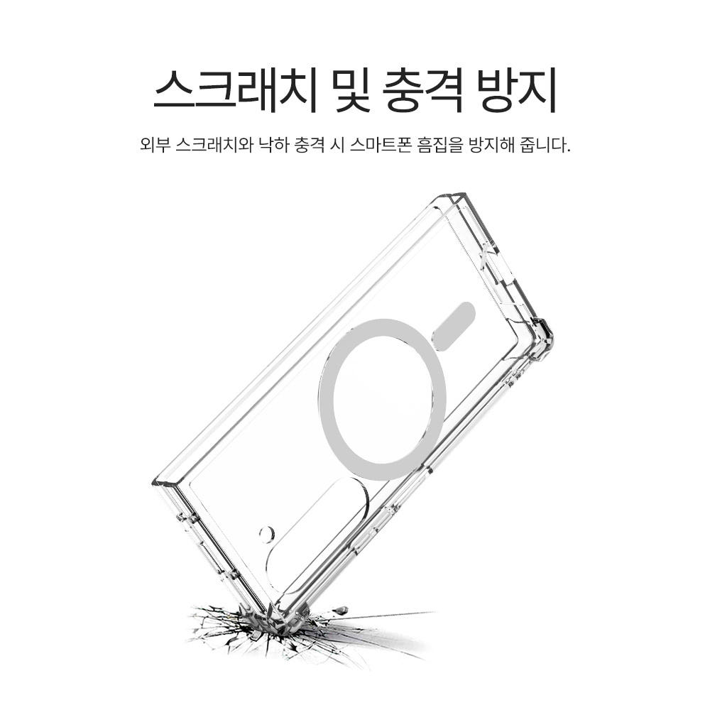 랩씨 맥세이프 케이스 2배 최강 자력 변색 방지 클리어 마그넷 커버 투명, 갤럭시Z 폴드6 이미지 8