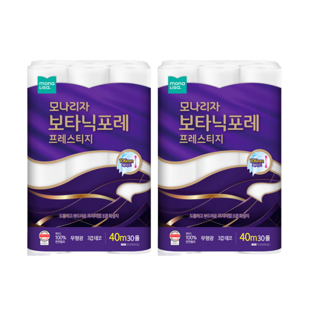 모나리자 보타닉포레 프레스티지 40m 30롤 x 2팩 : 온리포