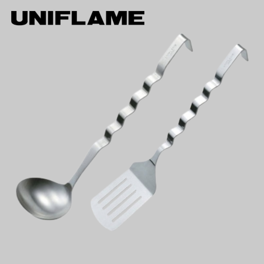 유니프레임 웨이브 국자 뒤집개 세트 캠핑조리도구