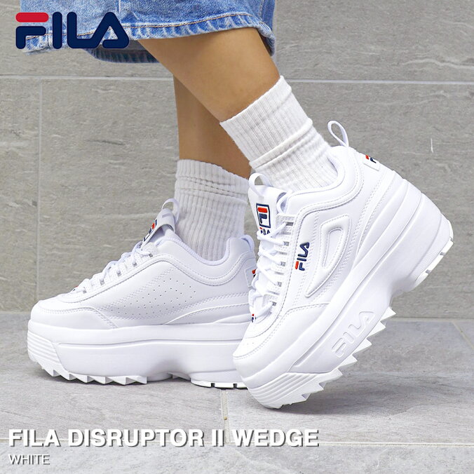 휠라 FILA 우먼스 디스럽터2 웨지 통굽 스니커즈 WFW22044 125 화이트 - 상품 이미지
