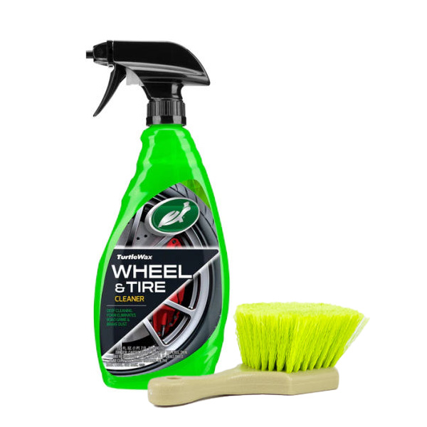 터틀왁스 휠 앤 타이어 크리너 680ml+휠&타이어 연두색 브러쉬 세트 휠세정제 갈변제거