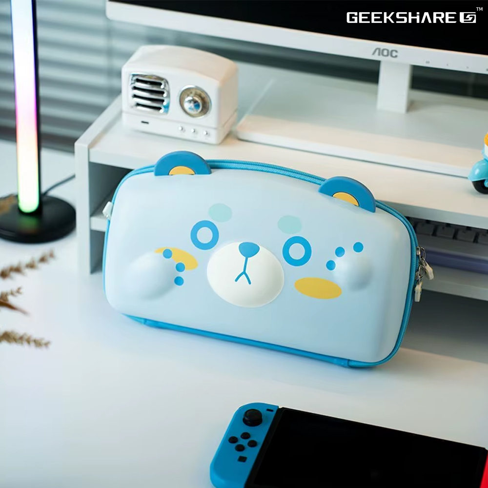 닌텐도 스위치 OLED 케이스 긱쉐어 블루베어 하드파우치 - 상세 이미지 5