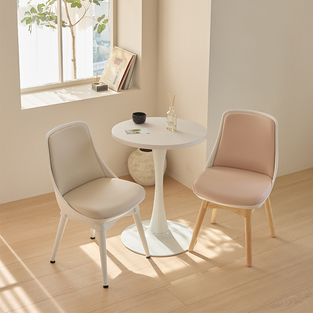 피치트렌디 비보 식탁세트 1인 2인 원룸 원형테이블 600 식탁 티테이블 의자 세트