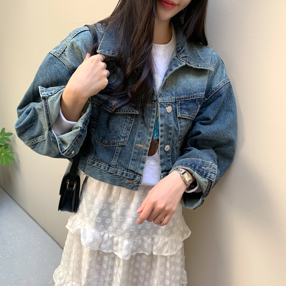 이리카 언발 숏데님 자켓 이미지 7
