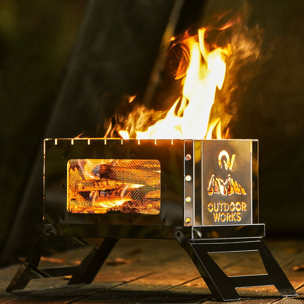 아웃도어웍스 캠핑화로대 접이식 미니 바비큐그릴