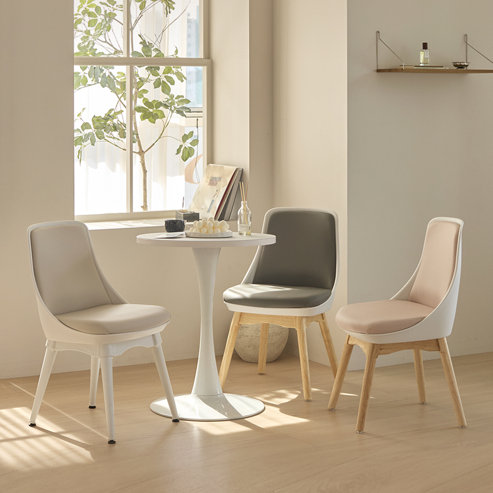 피치트렌디 비보 식탁세트 1인 2인 원룸 원형테이블 600 식탁 티테이블 의자 세트