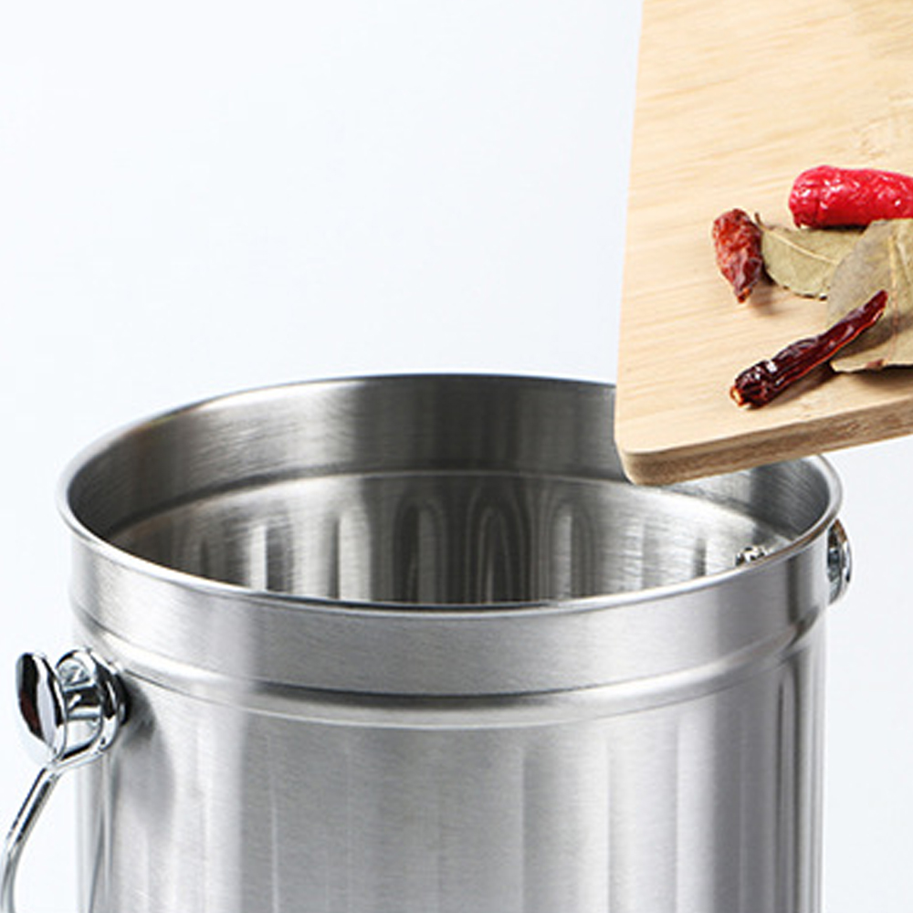 음식물쓰레기통 주방 스텐 밀폐형 음쓰통 탈취 뚜껑형 5L 이미지 6