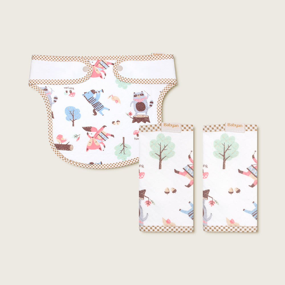 베이비앙 무형광 뮤직애니멀 삼중직 아기띠침받이 (보온)