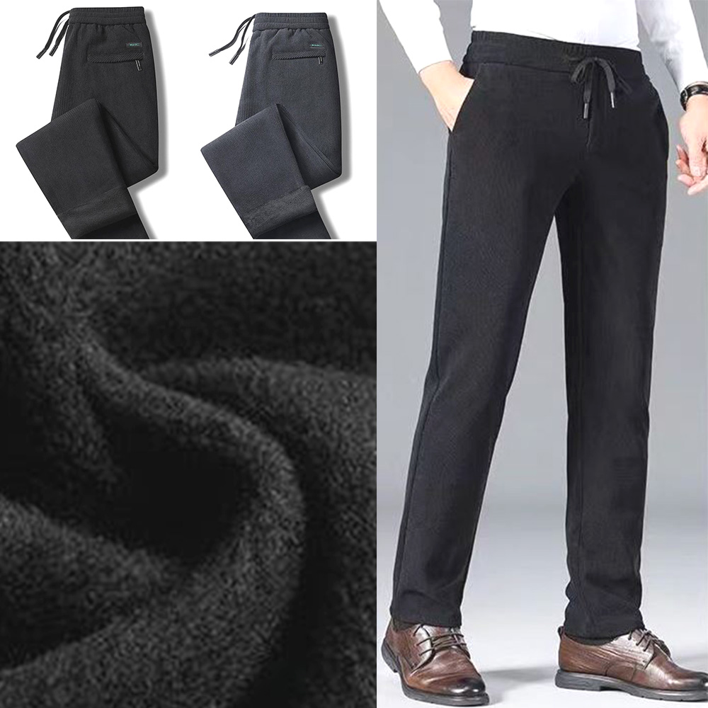 남성 기모 팬츠 혹한기 따뜻한 남자 허리밴딩 보온 바지 - 상품 이미지