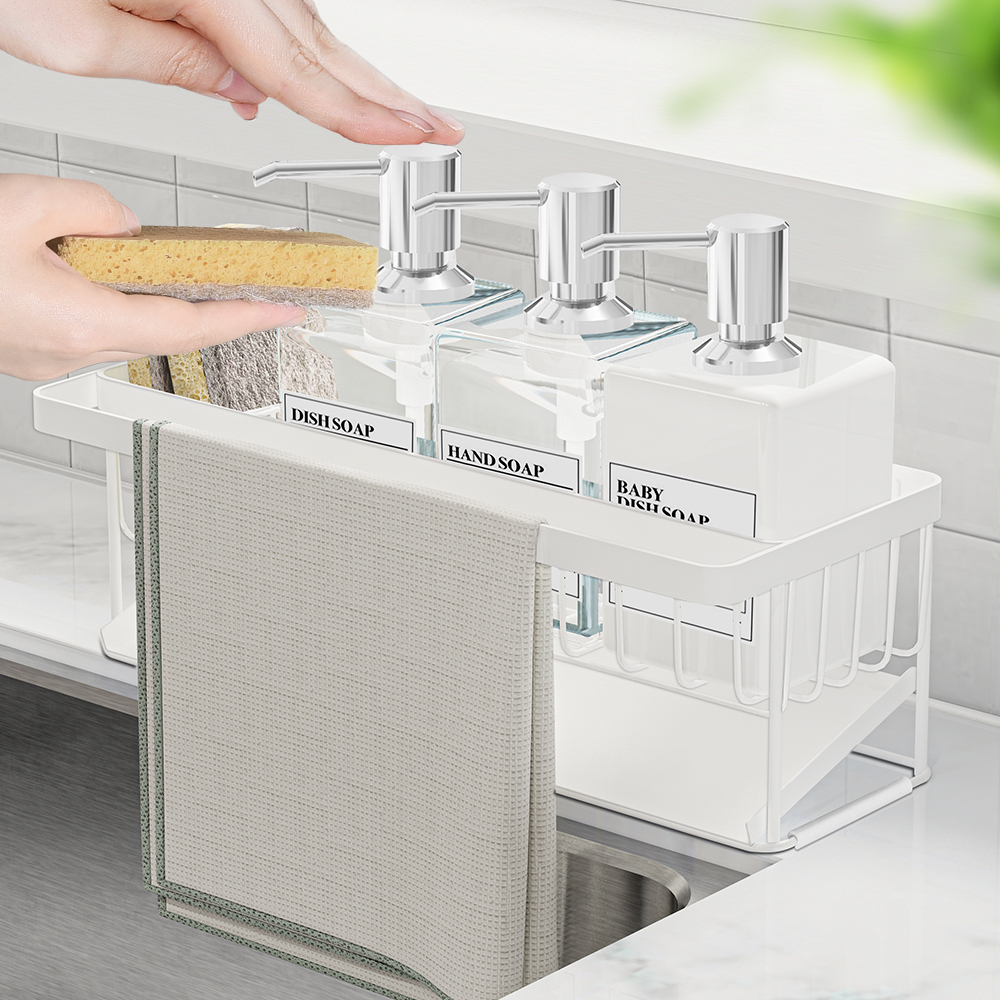 올스텐 수세미거치대 주방세제거치대 정리대 행주걸이 고무장갑걸이 화이트 30cm - 상품 이미지