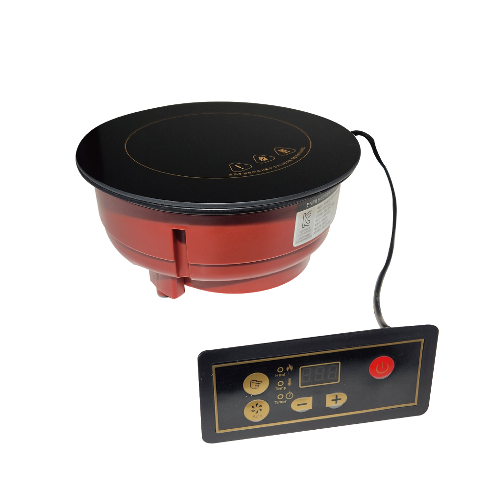 업소용 원형 인덕션 1800W 테이블 매립 빌트인 타공 컨트롤러 스텐가이드포함