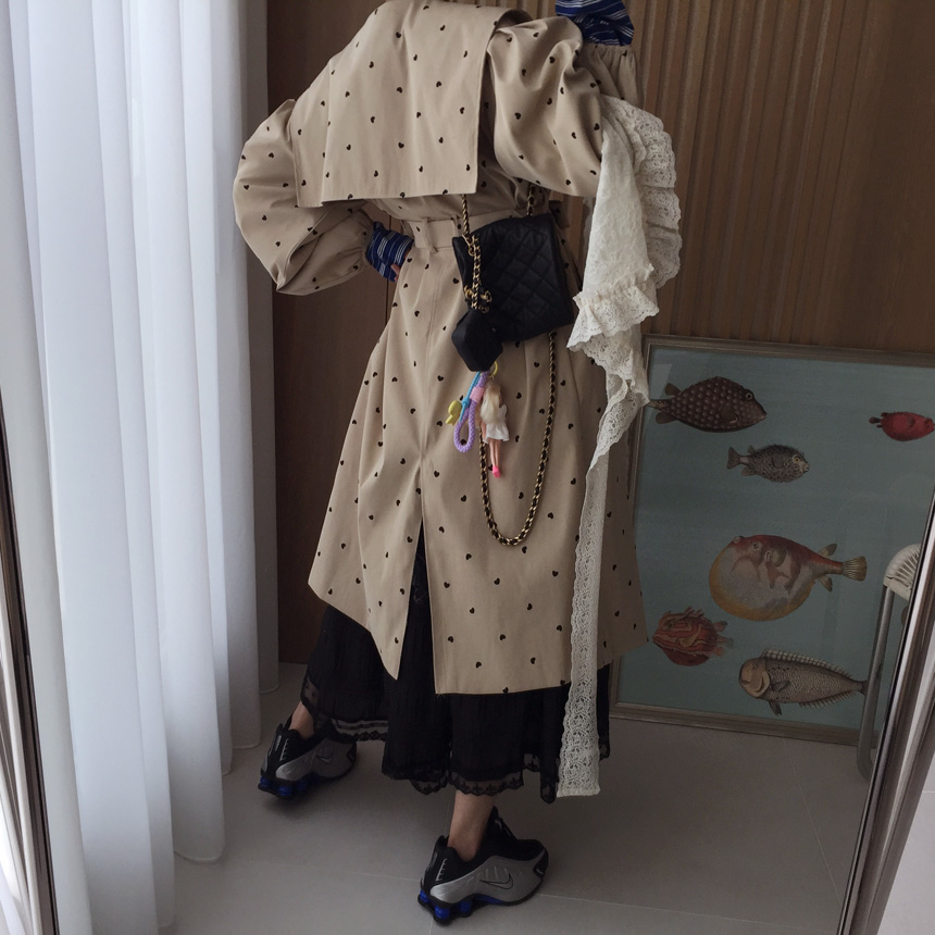 에펠 플라워자수 시스루 펀칭 캉캉 A라인 롱 밴딩 하이웨스트 봄 스커트 (속치마) (2color) 상세 이미지 34