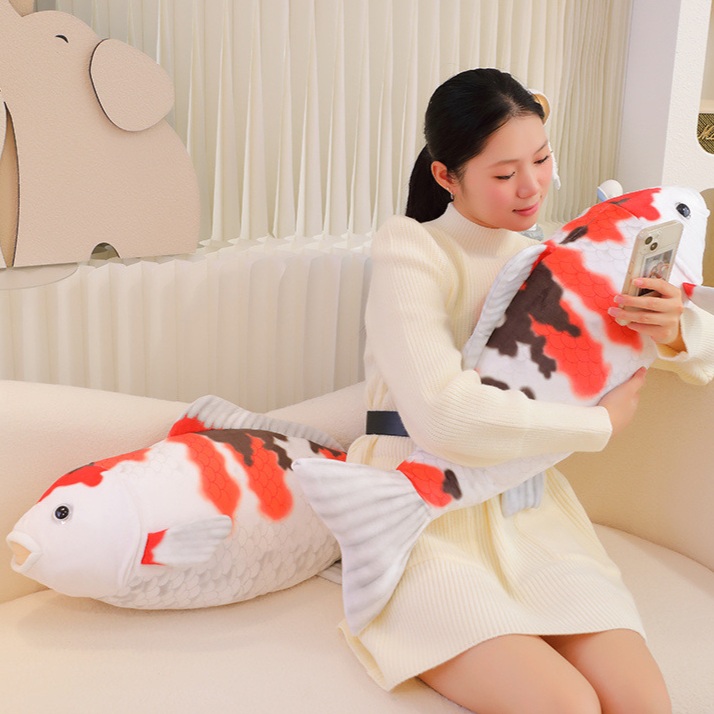 잉어 인형 특대형 초대형 쿠션 빅사이즈 선물 베개 장난감 단품 75cm 570g - 상품 이미지