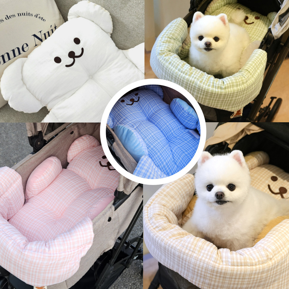 강아지 유모차 쿠션 여름 개모차 방석 라이너세트 베어 유모차 가드 라이너