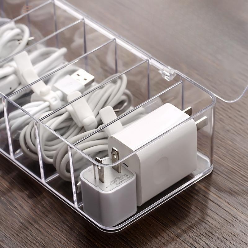 USB 케이블 보관함 충전선 정리함 박스 미니 수납 케이스 케이블 밴드 10개 - 상품 이미지