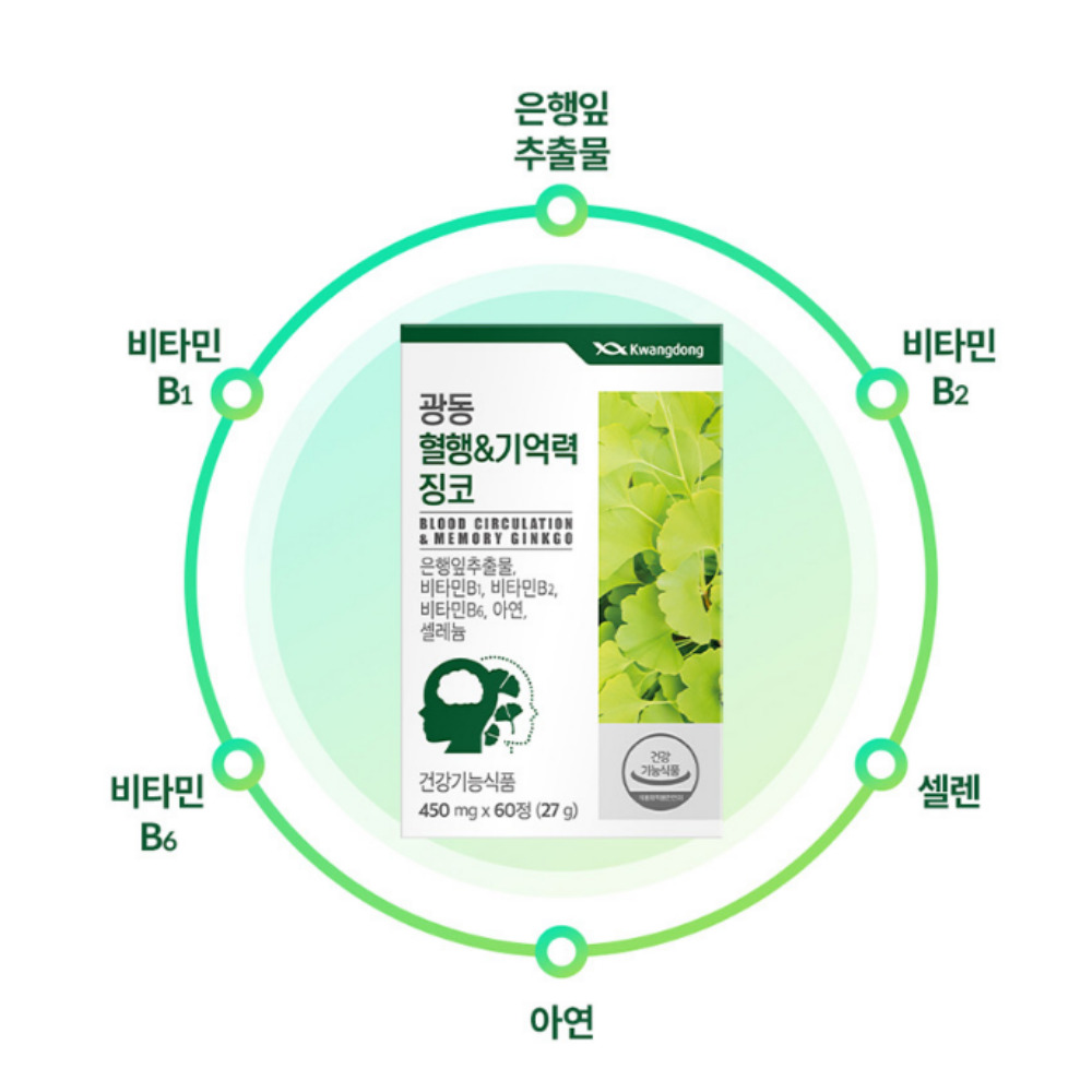 광동 은행잎추출물 혈행 기억력 징코 60정 3박스 - 상세 이미지 4